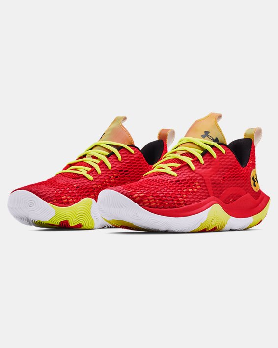 Unisex UA Spawn 3 Colorshift Basketball Shoes, Red, pdpMainDesktop image number 3